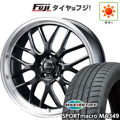 【新品国産車用5穴114.3】 夏タイヤ ホイール4本セット 225/45R19 ミレバー スポーツマクロ MA349（限定） ブレスト ユーロスポーツ タイプ805 セミグロスブラック 7.5J 19インチ(送料無料)