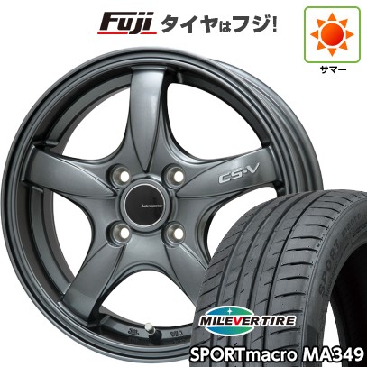 【新品国産車用4穴100】 夏タイヤ ホイール4本セット 195/50R16 ミレバー スポーツマクロ MA349（限定） レアマイスター CS-V(ガンメタ) 6.5J 16インチ(送料無料)