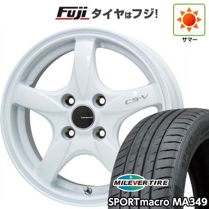 【新品国産車用4穴100】 夏タイヤ ホイール4本セット 195/50R16 ミレバー スポーツマクロ MA349（限定） レアマイスター CS-V(ホワイト) 6.5J 16インチ(送料無料)