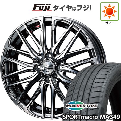【新品国産車用4穴100】 夏タイヤ ホイール4本セット 195/45R16 ミレバー スポーツマクロ MA349（限定） WEDS ウェッズ レオニス SK 6J 16インチ(送料無料)