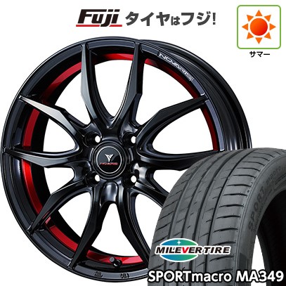 【新品国産車用4穴100】 夏タイヤ ホイール4本セット 195/45R16 ミレバー スポーツマクロ MA349（限定） WEDS ウェッズ ノヴァリス ローグ VF 6J 16インチ(送料無料)