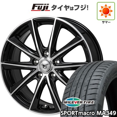 【新品国産車用5穴114.3】 夏タイヤ ホイール4本セット 215/45R18 ミレバー スポーツマクロ MA349（限定） モンツァ JPスタイル MJ01 7.5J 18インチ(送料無料)