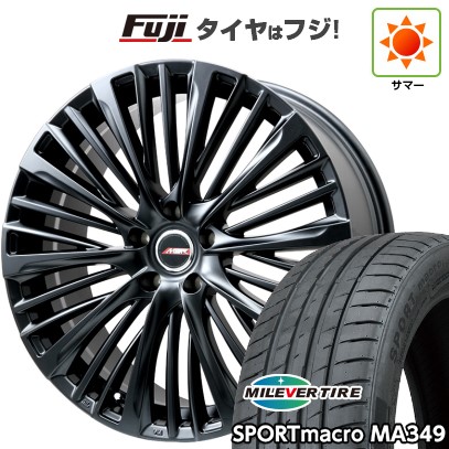 【新品国産車用5穴114.3】 夏タイヤ ホイール4本セット 225/35R20 ミレバー スポーツマクロ MA349（限定） プレミックス MER-X マットブラック 8.5J 20インチ(送料無料)