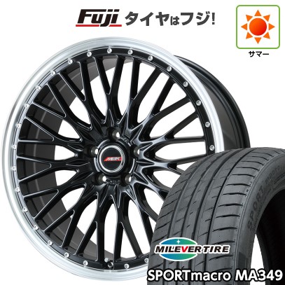 【新品国産車用5穴114.3】 夏タイヤ ホイール4本セット 215/50R17 ミレバー スポーツマクロ MA349（限定） プレミックス MER PROMESH グロスブラック/リムポリッシュ 7J 17インチ(送料無料) 60,170円