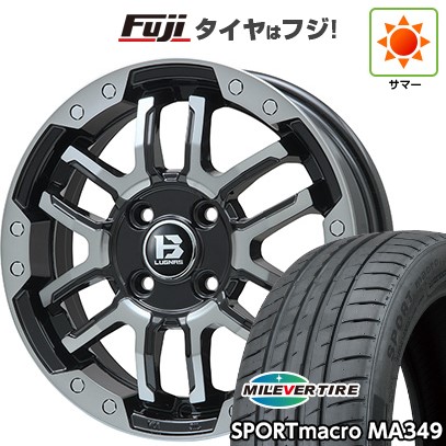 【新品】オーラ 夏タイヤ ホイール4本セット 205/50R17 ミレバー スポーツマクロ MA349（限定） ビッグウエイ B-LUGNAS FRD(ブラックポリッシュ/ブラッククリア) 6.5J 17インチ(送料無料)