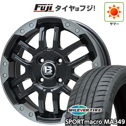 【新品】オーラ 夏タイヤ ホイール4本セット 205/50R17 ミレバー スポーツマクロ MA349(限定) ビッグウエイ B-LUGNAS FRD(マットブラック/ブラッククリアリム) 6.5J 17インチ(送料無料)|フジコーポレーション