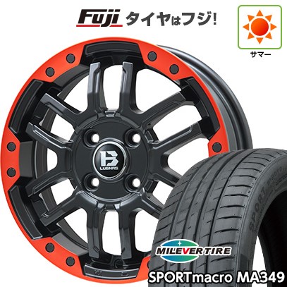 【新品】オーラ 夏タイヤ ホイール4本セット 205/50R17 ミレバー スポーツマクロ MA349(限定) ビッグウエイ B-LUGNAS FRD(マットブラック/レッドリム) 6.5J 17インチ(送料無料)|フジコーポレーション