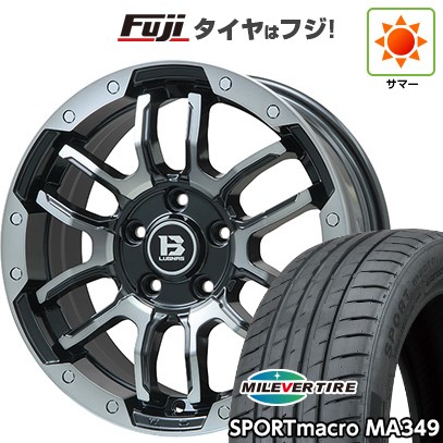 【新品国産車用5穴114.3】 夏タイヤ ホイール4本セット 235/55R18 ミレバー スポーツマクロ MA349(限定) ビッグウエイ B-LUGNAS FRD(ブラックポリッシュ/ブラッククリア) 7.5J 18インチ(送料無料)|フジコーポレーション
