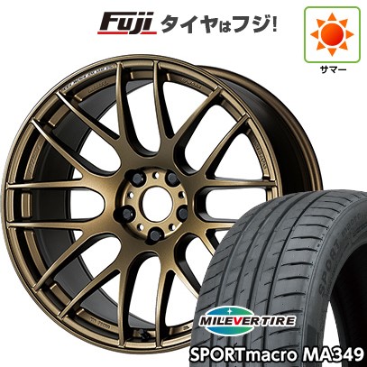 【新品国産車用5穴114.3】 夏タイヤ ホイール4本セット 215/55R17 ミレバー スポーツマクロ MA349（限定） WORK ワーク エモーション M8R 7J 17インチ(送料無料)｜フジコーポレーション