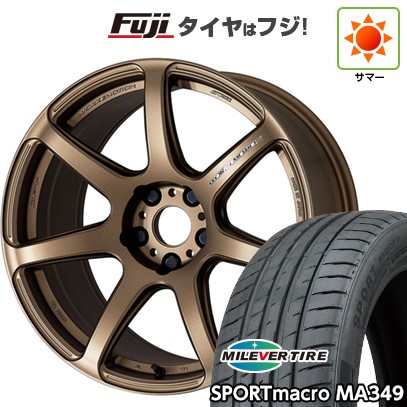 【新品国産車用5穴114.3】 夏タイヤ ホイール4本セット 235/55R18 ミレバー スポーツマクロ MA349（限定） WORK ワーク エモーション T7R 7.5J 18インチ(送料無料)｜フジコーポレーション