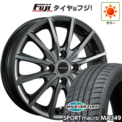【新品国産車用4穴100】 夏タイヤ ホイール4本セット 195/45R16 ミレバー スポーツマクロ MA349（限定） ブリヂストン バルミナ AR12 6J 16インチ(送料無料)