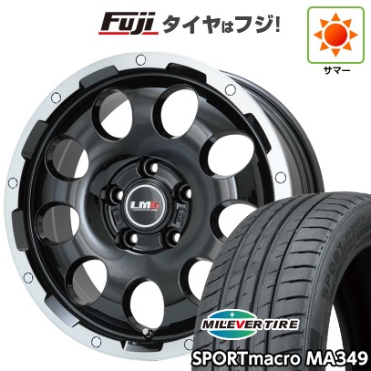 【新品国産車用5穴114.3】 夏タイヤ ホイール4本セット 215/45R18 ミレバー スポーツマクロ MA349（限定） レアマイスター LMG CS-9 ブラック/ブラッククリアリム 7.5J 18インチ(送料無料)｜フジコーポレーション