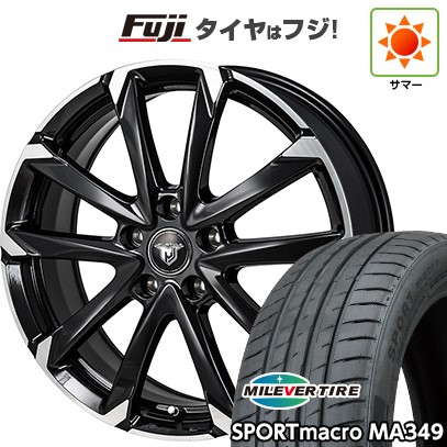 【新品国産車用5穴114.3】 夏タイヤ ホイール4本セット 205/55R17 ミレバー スポーツマクロ MA349（限定） モンツァ JPスタイル MJ-V 7J 17インチ(送料無料)
