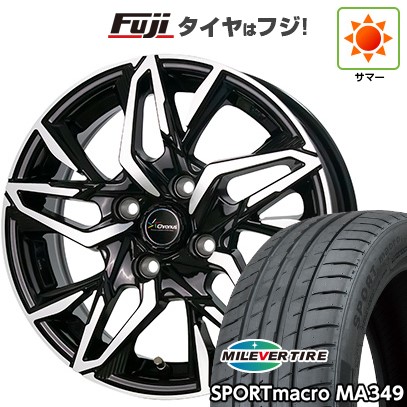 【新品国産車用4穴100】 夏タイヤ ホイール4本セット 195/45R16 ミレバー スポーツマクロ MA349（限定） ホットスタッフ クロノス CH-112 6J 16インチ(送料無料)