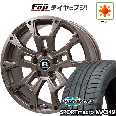【新品国産車用5穴114.3】 夏タイヤ ホイール4本セット 225/45R18 ミレバー スポーツマクロ MA349(限定) ビッグウエイ B-LUGNAS BRD(マットブロンズ) 7.5J 18インチ(送料無料)|フジコーポレーション