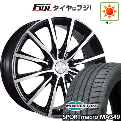【新品国産車用5穴114.3】 夏タイヤ ホイール4本セット 225/55R19 ミレバー スポーツマクロ MA349（限定） ブリヂストン バルミナ A12 7.5J 19インチ(送料無料)