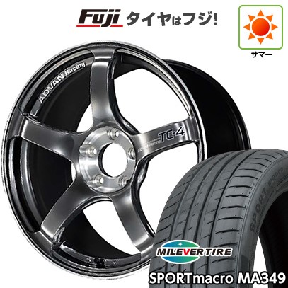 【新品国産車用5穴114.3】 夏タイヤ ホイール4本セット 225/45R18 ミレバー スポーツマクロ MA349（限定） ヨコハマ アドバンレーシング TC-4 SE 8J 18インチ(送料無料)