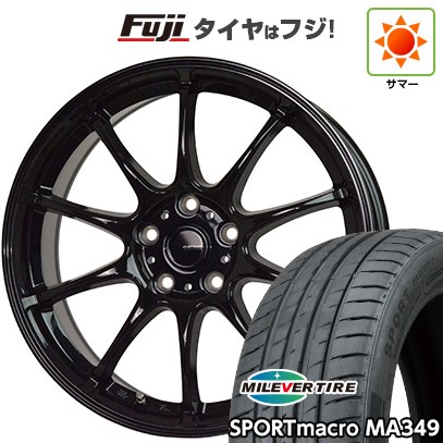 【新品国産車用5穴114.3】 夏タイヤ ホイール4本セット 205/55R17 ミレバー スポーツマクロ MA349(限定) ホットスタッフ ジースピード G-07 7J 17インチ(送料無料)|フジコーポレーション
