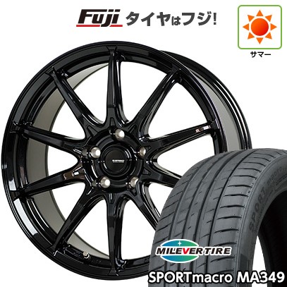 【新品国産車用5穴114.3】 夏タイヤ ホイール4本セット 205/55R17 ミレバー スポーツマクロ MA349（限定） ホットスタッフ ジースピード G-05 7J 17インチ(送料無料)｜フジコーポレーション