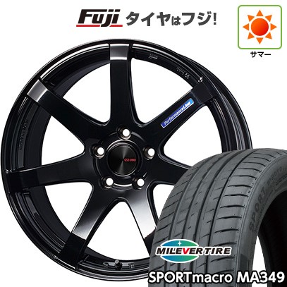 【新品国産車用5穴114.3】 夏タイヤ ホイール4本セット 235/55R18 ミレバー スポーツマクロ MA349（限定） ENKEI エンケイ PerformanceLine PF07 フジオリジナルカラー 7.5J 18インチ(送料無料)