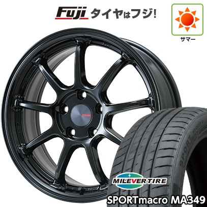 【新品国産車用5穴114.3】 夏タイヤ ホイール4本セット 215/55R17 ミレバー スポーツマクロ MA349（限定） ENKEI エンケイ PerformanceLine PF09 フジオリジナルカラー 7J 17インチ(送料無料)｜フジコーポレーション