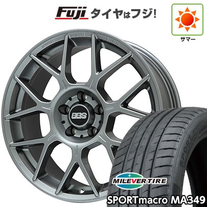【新品国産車用5穴114.3】 夏タイヤ ホイール4本セット 245/40R20 ミレバー スポーツマクロ MA349（限定） BBS GERMANY XR プラチナムシルバー 8.5J 20インチ(送料無料)