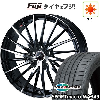 【新品国産車用5穴114.3】 夏タイヤ ホイール4本セット 225/55R19 ミレバー スポーツマクロ MA349（限定） WEDS ウェッズ レオニス FR 8J 19インチ(送料無料)