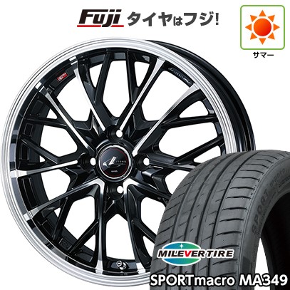 【新品国産車用4穴100】 夏タイヤ ホイール4本セット 195/45R16 ミレバー スポーツマクロ MA349（限定） WEDS ウェッズ レオニス MV 6J 16インチ(送料無料)
