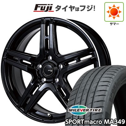 【新品国産車用5穴114.3】 夏タイヤ ホイール4本セット 215/45R18 ミレバー スポーツマクロ MA349(限定) モンツァ JPスタイル R52 7J 18インチ(送料無料)|フジコーポレーション