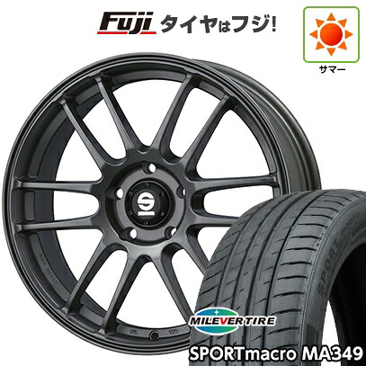 【新品国産車用5穴100】 夏タイヤ ホイール4本セット 225/40R18 ミレバー スポーツマクロ MA349（限定） OZ SPARCO ターマック【限定】 8J 18インチ(送料無料)