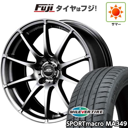 【新品国産車用5穴114.3】 夏タイヤ ホイール4本セット 215/55R17 ミレバー スポーツマクロ MA349（限定） MID WHEELS スタッグ メタリックグレー 7J 17インチ(送料無料)