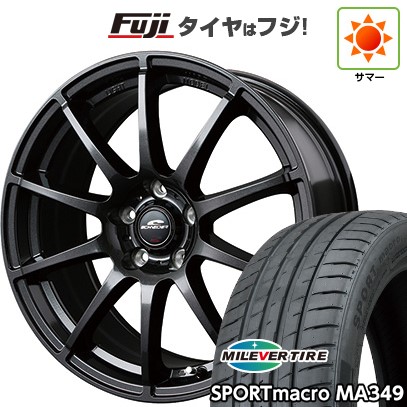 【新品国産車用5穴114.3】 夏タイヤ ホイール4本セット 215/55R17 ミレバー スポーツマクロ MA349（限定） MID WHEELS スタッグ ストロングガンメタ 7J 17インチ(送料無料)