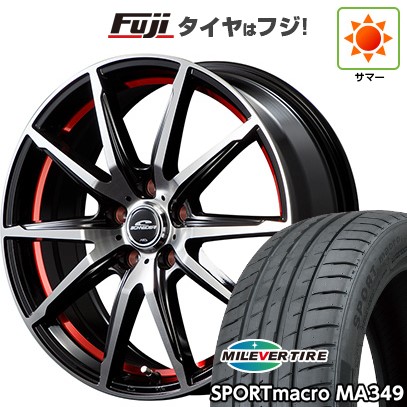 【新品国産車用5穴114.3】 夏タイヤ ホイール4本セット 205/55R17 ミレバー スポーツマクロ MA349（限定） MID WHEELS RX-02 7J 17インチ(送料無料)｜フジコーポレーション