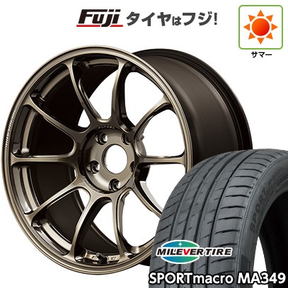 【新品国産車用5穴114.3】 夏タイヤ ホイール4本セット 225/45R18 ミレバー スポーツマクロ MA349（限定） RAYS レイズ ボルクレーシング ZE40 7.5J 18インチ(送料無料)
