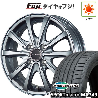【新品国産車用4穴100】 夏タイヤ ホイール4本セット 195/45R16 ミレバー スポーツマクロ MA349（限定） ブリヂストン バルミナ LS10 6J 16インチ(送料無料)