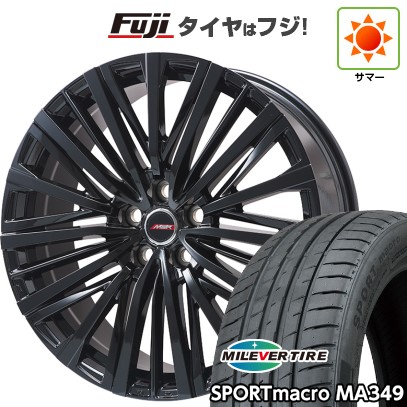 【新品国産車用5穴114.3】 夏タイヤ ホイール4本セット 225/45R18 ミレバー スポーツマクロ MA349（限定） プレミックス MER-V グロスブラック 7J 18インチ(送料無料)｜フジコーポレーション