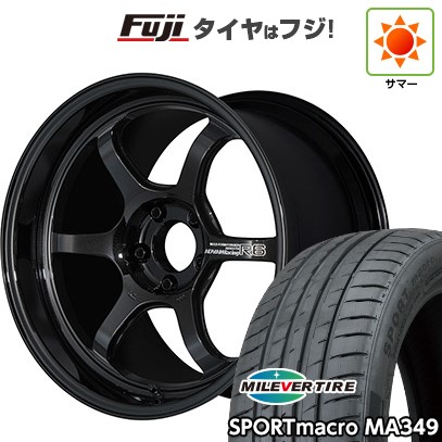 【新品国産車用5穴100】 夏タイヤ ホイール4本セット 225/40R18 ミレバー スポーツマクロ MA349（限定） ヨコハマ アドバンレーシング R6 8J 18インチ(送料無料)