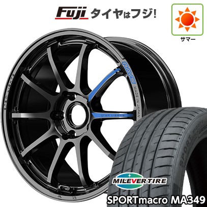 【新品国産車用5穴114.3】 夏タイヤ ホイール4本セット 215/50R17 ミレバー スポーツマクロ MA349（限定） RAYS レイズ グラムライツ 57NR SPEC-M 7J 17インチ(送料無料)｜フジコーポレーション