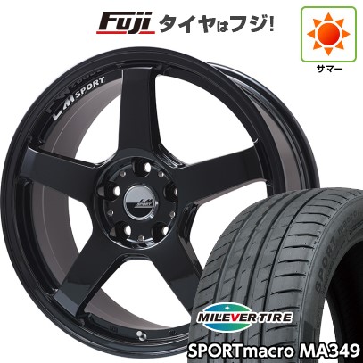 【新品国産車用5穴114.3】 夏タイヤ ホイール4本セット 215/45R18 ミレバー スポーツマクロ MA349（限定） レアマイスター LMスポーツ LM-05R(グロスブラック) 7.5J 18インチ(送料無料)｜フジコーポレーション