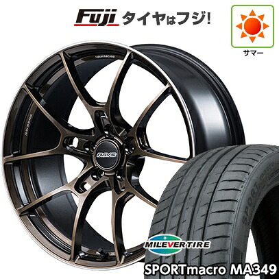 【新品国産車用5穴114.3】 夏タイヤ ホイール4本セット 225/45R18 ミレバー スポーツマクロ MA349（限定） RAYS レイズ ボルクレーシング G025 SZ EDITION 7.5J 18インチ(送料無料)