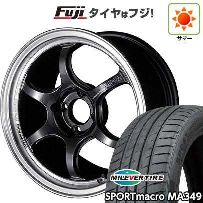 【新品国産車用4穴100】 夏タイヤ ホイール4本セット 195/50R16 ミレバー スポーツマクロ MA349（限定） ヨコハマ アドバンレーシング RG-D2 6.5J 16インチ(送料無料)