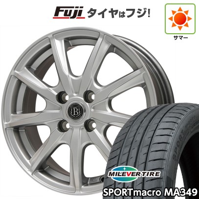 【新品国産車用5穴114.3】 夏タイヤ ホイール4本セット 205/50R17 ミレバー スポーツマクロ MA349（限定） ブランドルライン ボレアノ9 メタリックグレー 7J 17インチ(送料無料)｜フジコーポレーション