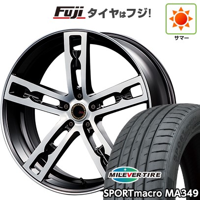 【新品国産車用5穴114.3】 夏タイヤ ホイール4本セット 215/35R19 ミレバー スポーツマクロ MA349（限定） エムズスピード ジュリア 555モノブロック 7.5J 19インチ(送料無料)
