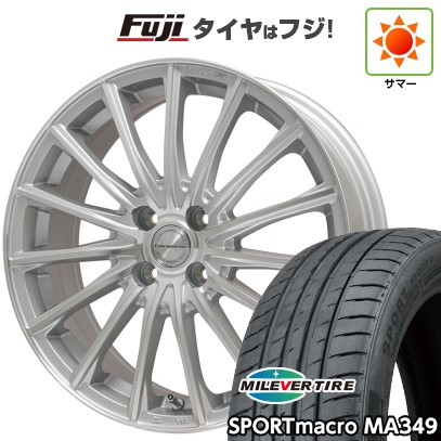 【新品国産車用4穴100】 夏タイヤ ホイール4本セット 205/45R17 ミレバー スポーツマクロ MA349（限定） レアマイスター LM-S FS15 (シルバーポリッシュ) 6.5J 17インチ(送料無料)