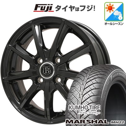 【新品国産車用5穴114.3】 オールシーズンタイヤ ホイール4本セット 215/55R17 クムホ マーシャル MH22 オールシーズン(限定) ブランドルライン ボレアノ9 パールブラック 7J 17インチ(送料無料)|フジコーポレーション