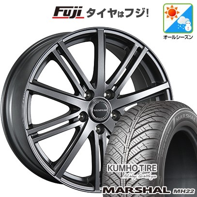 【新品国産車用5穴114.3】 オールシーズンタイヤ ホイール4本セット 205/55R17 クムホ マーシャル MH22 オールシーズン(限定) ブリヂストン バルミナ BR10 7J 17インチ(送料無料)|フジコーポレーション