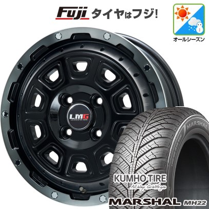 【新品 軽自動車】ハスラー デリカミニ(4WD) オールシーズンタイヤ ホイール4本セット 165/60R15 クムホ マーシャル MH22 オールシーズン(限定) レアマイスター LMG DS-10 ブラック/ブラッククリアリム 4.5J 15インチ(送料無料)