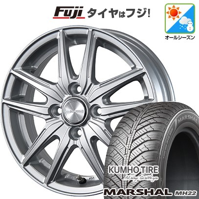 【新品国産車用4穴100】 オールシーズンタイヤ ホイール4本セット 185/55R15 クムホ マーシャル MH22 オールシーズン(限定) ブリヂストン エコフォルム SE-20 5.5J 15インチ(送料無料)｜フジコーポレーション