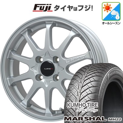 【新品国産車用4穴100】 オールシーズンタイヤ ホイール4本セット 185/55R16 クムホ マーシャル MH22 オールシーズン(限定) レアマイスター LMスポーツ LM-10R(メタリックシルバー) 6.5J 16インチ(送料無料)