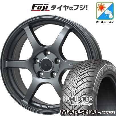 【新品国産車用5穴100】 オールシーズンタイヤ ホイール4本セット 215/45R17 クムホ マーシャル MH22 オールシーズン(限定) レアマイスター CS-V6(ガンメタ) 7J 17インチ(送料無料)